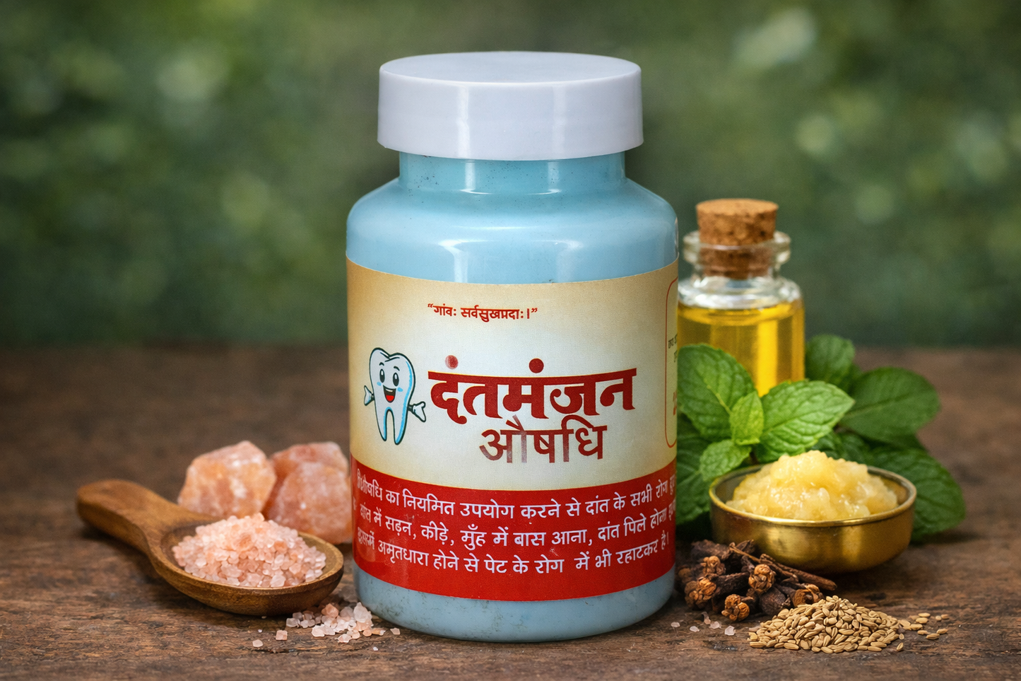 Activated Charcoal Dant Manjan – Herbal Tooth Powder with Kapoor & Mint (75g)