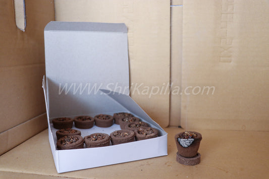 Gober Guggal Dhoop Cups | Cow Dung & Guggal Based Natural Dhoop Cups | For Puja, Meditation & Spiritual Use