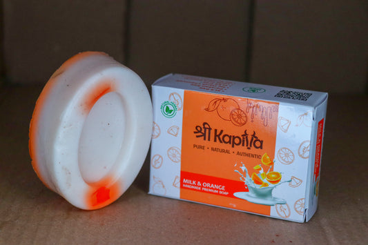 Milk & Orange Natural Soap (100g) – Fresh Citrus Feel • Daily Use